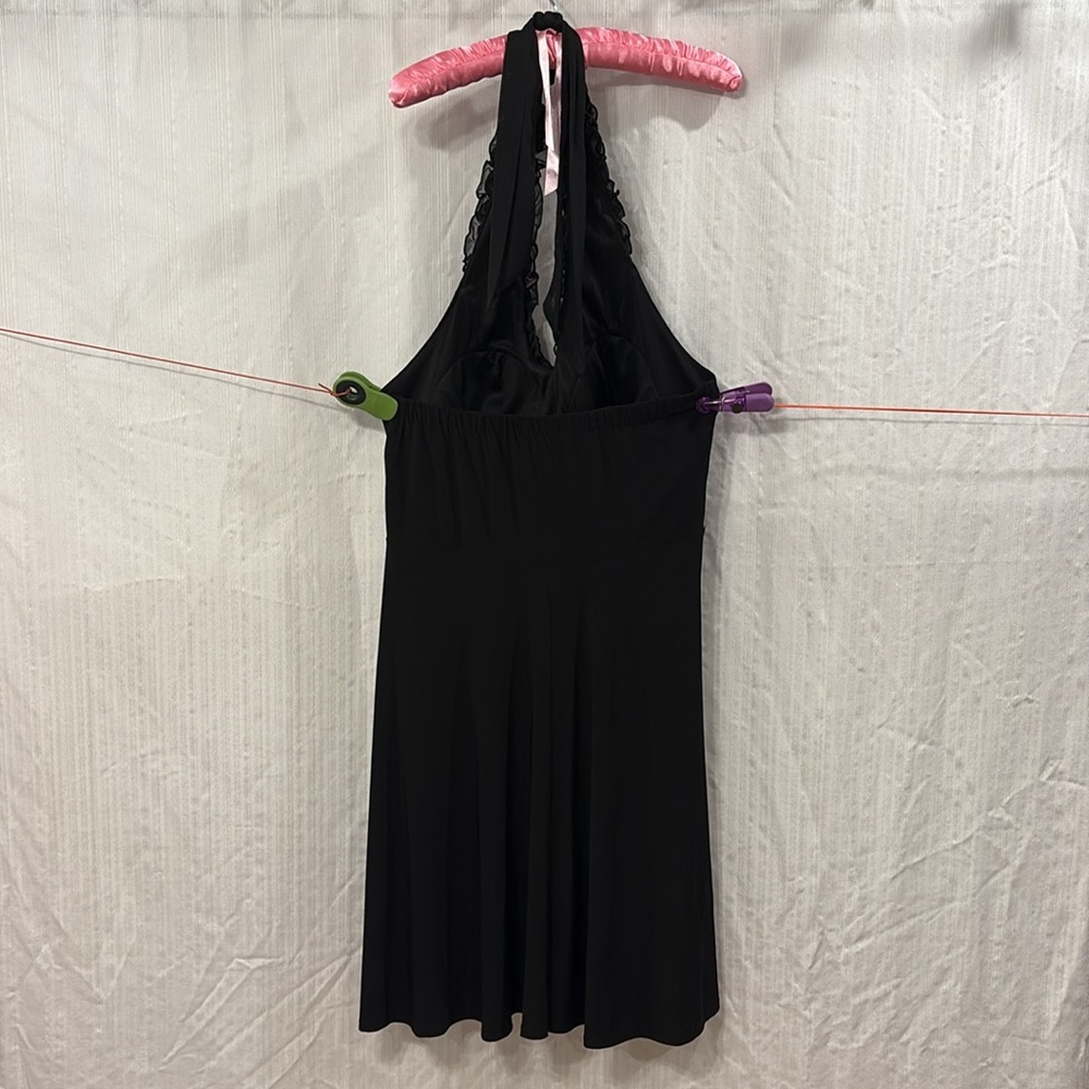 Vintage Onyx Night Ruffle Neckline Halter Dress - Picture 2 of 7